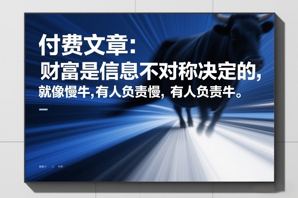 付费文章:财富是信息不对称决定的,就像慢牛,有人负责慢,有人负责牛-知行阁轻创网-分享网络赚钱项目-全网首发副业项目实操平台-副业创业项目网