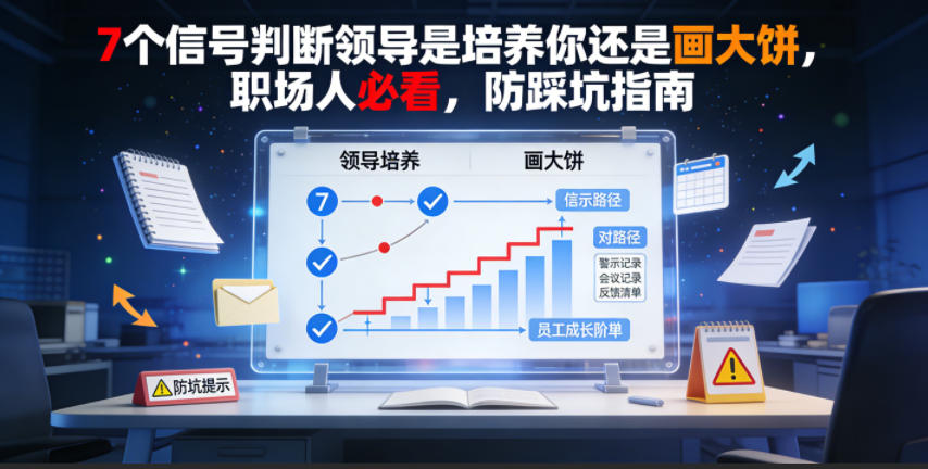 付费文章:7个信号判断领导是培养你还是画大饼,职场人必看,防踩坑指南-知行阁轻创网-分享网络赚钱项目-全网首发副业项目实操平台-副业创业项目网