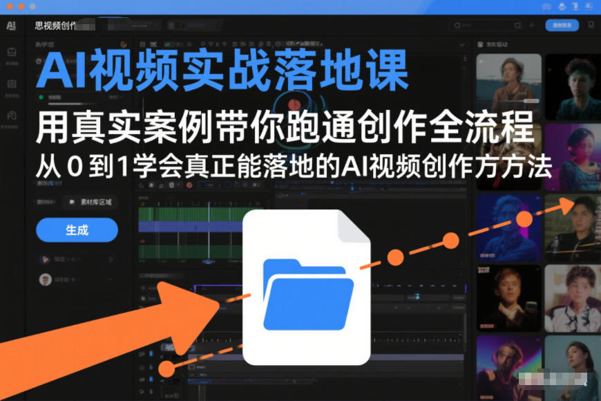 AI视频实战落地课，用真实案例带你跑通创作全流程，从0到1学会真正能落地的AI视频创作方法-知行阁轻创网-分享网络赚钱项目-全网首发副业项目实操平台-副业创业项目网