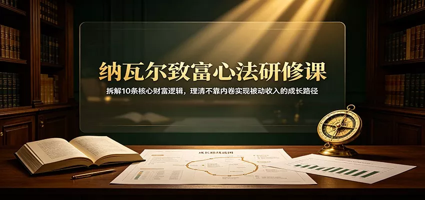 纳瓦尔致富心法研修课:拆解10条核心财富逻辑,理清不靠内卷实现被动收入的成长路径-知行阁轻创网-分享网络赚钱项目-全网首发副业项目实操平台-副业创业项目网