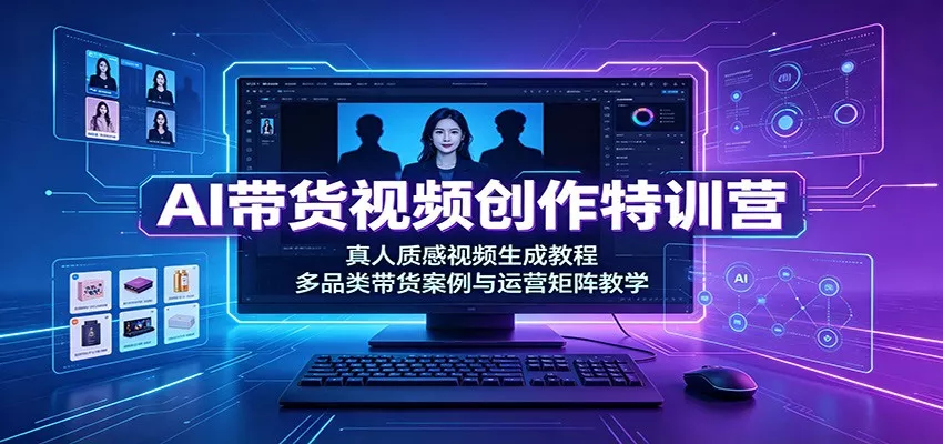 AI带货视频创作特训营:真人质感视频生成教程,多品类带货案例与运营矩阵教学-知行阁轻创网-分享网络赚钱项目-全网首发副业项目实操平台-副业创业项目网