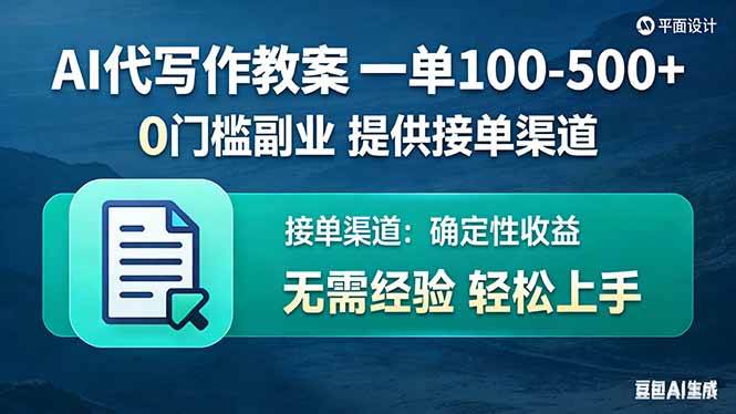 （17538期）AI代写作教案，一单100-500+，提供接单渠道，0门槛副业！-知行阁轻创网-分享网络赚钱项目-全网首发副业项目实操平台-副业创业项目网