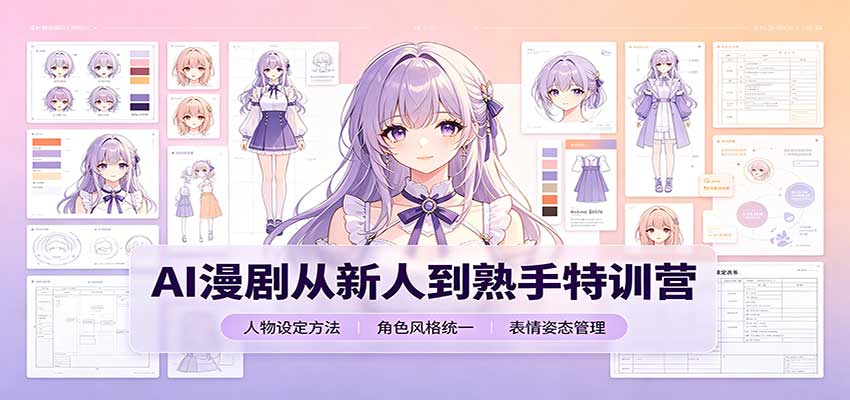 AI漫剧从新人到熟手特训营:剧本分镜创作,提示词模板,人物设定与工具资源-知行阁轻创网-分享网络赚钱项目-全网首发副业项目实操平台-副业创业项目网
