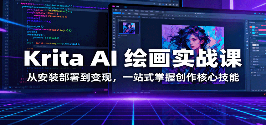 Krita AI 绘画实战课：从安装部署到变现，一站式掌握创作核心技能-知行阁轻创网-分享网络赚钱项目-全网首发副业项目实操平台-副业创业项目网