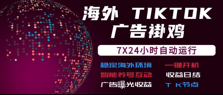 海外TikTok挂G流量变现，7X24自动运行，广告曝光收益，收益日结【揭秘】-知行阁轻创网-分享网络赚钱项目-全网首发副业项目实操平台-副业创业项目网