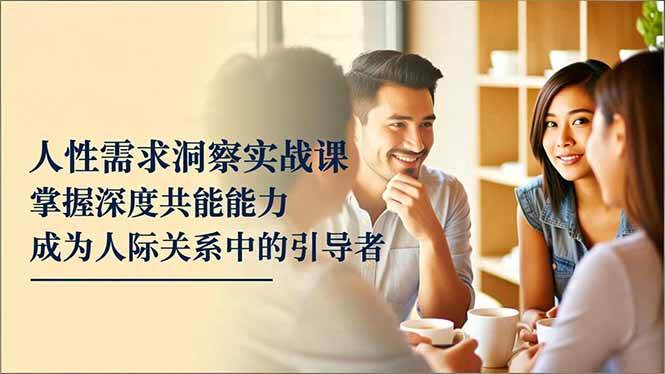 （16683期）人性需求洞察实战课，掌握深度共感能力，成为人际关系中的引导者-知行阁轻创网-分享网络赚钱项目-全网首发副业项目实操平台-副业创业项目网