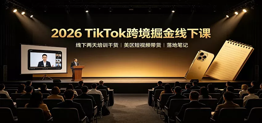 2026 TikTok跨境掘金线下课：线下两天培训干货，美区短视频带货落地笔记-知行阁轻创网-分享网络赚钱项目-全网首发副业项目实操平台-副业创业项目网