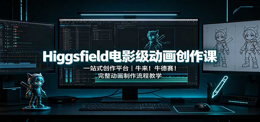 Higgsfield电影级动画创作课：一站式创作平台，牛来！牛德赛！完整动画制作流程教学-知行阁轻创网-分享网络赚钱项目-全网首发副业项目实操平台-副业创业项目网