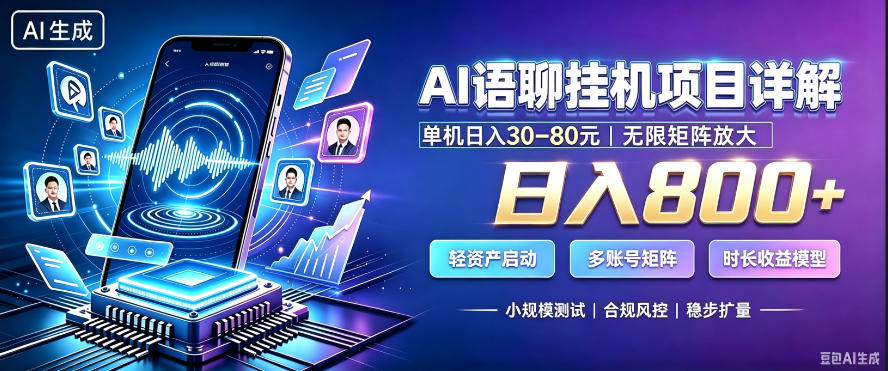 AI聊天挂G项目，日入800+，适用个人副业，支持工作室矩阵操作，放大收益【揭秘】-知行阁轻创网-分享网络赚钱项目-全网首发副业项目实操平台-副业创业项目网