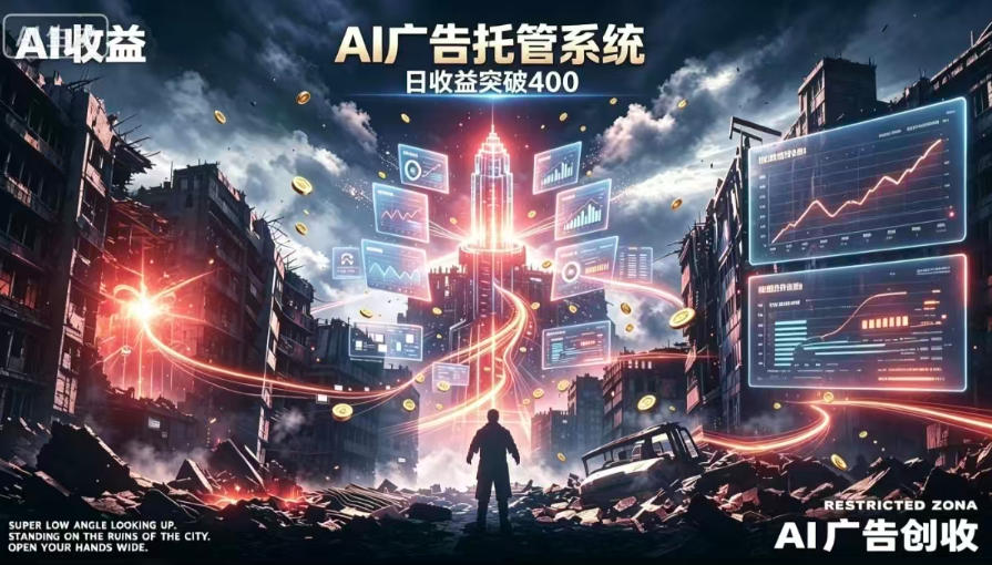 AI智能广告，全自动化运行，单日可达400+，小白新手0基础上手【揭秘】-知行阁轻创网-分享网络赚钱项目-全网首发副业项目实操平台-副业创业项目网