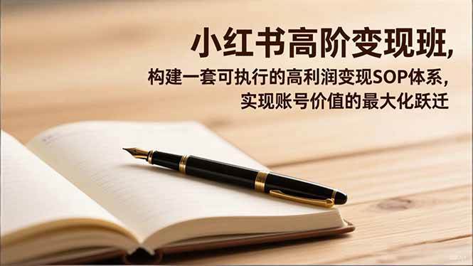 （16633期）小红书高阶变现班，构建一套可执行的高利润变现SOP体系，实现账号价值的最大化跃迁-知行阁轻创网-分享网络赚钱项目-全网首发副业项目实操平台-副业创业项目网