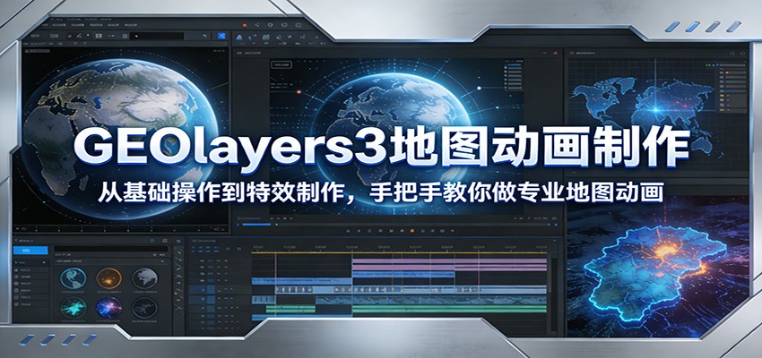 GEOlayers3地图动画制作：从基础操作到特效制作，手把手教你做专业地图动画-知行阁轻创网-分享网络赚钱项目-全网首发副业项目实操平台-副业创业项目网