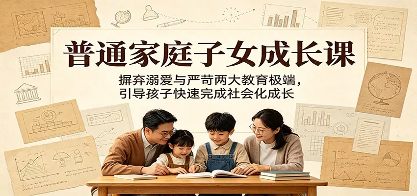普通家庭子女成长课：摒弃溺爱与严苛两大教育极端，引导孩子快速完成社会化成长-知行阁轻创网-分享网络赚钱项目-全网首发副业项目实操平台-副业创业项目网
