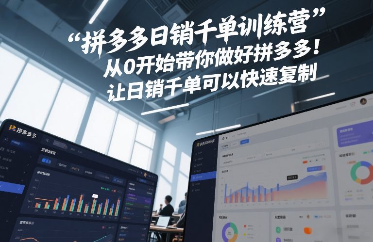 拼多多日销千单训练营，从0开始带你做好拼多多，让日销千单可以快速复制(更新26年2月)-知行阁轻创网-分享网络赚钱项目-全网首发副业项目实操平台-副业创业项目网