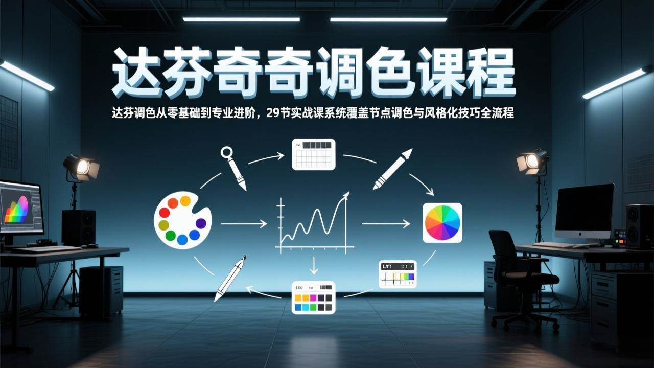 (17484期)达芬奇调色从零基础到专业进阶,29节实战课系统覆盖节点调色与风格化技巧全流程-知行阁轻创网-分享网络赚钱项目-全网首发副业项目实操平台-副业创业项目网