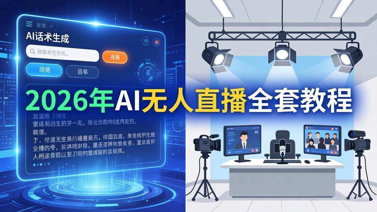 (17953期)2026年AI无人直播全套教程:OBS安装+软件配置+直播间搭建+话术生成+一键开播实操-知行阁轻创网-分享网络赚钱项目-全网首发副业项目实操平台-副业创业项目网