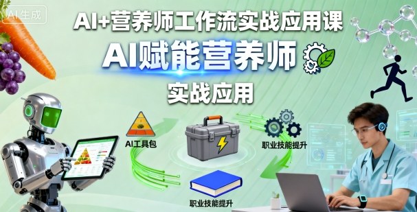 AI+营养师工作流实战应用课，AI赋能营养师-知行阁轻创网-分享网络赚钱项目-全网首发副业项目实操平台-副业创业项目网
