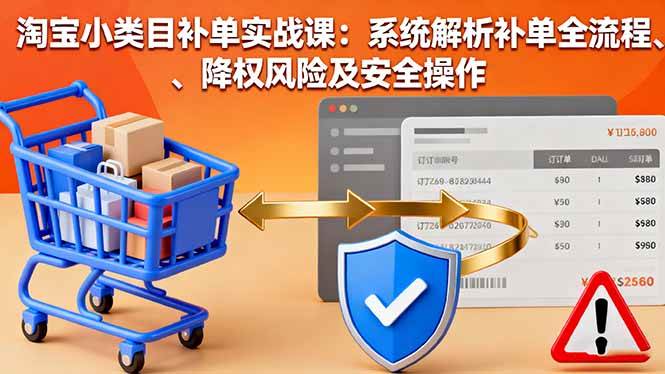 （16239期）淘宝小类目补单实战课：系统解析补单全流程、降权风险及安全操作-知行阁轻创网-分享网络赚钱项目-全网首发副业项目实操平台-副业创业项目网