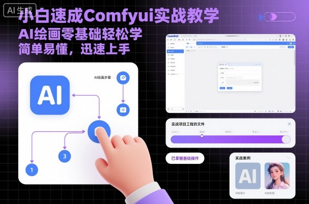 小白速成Comfyui实战教学，AI绘画零基础轻松学，简单易懂，迅速上手-知行阁轻创网-分享网络赚钱项目-全网首发副业项目实操平台-副业创业项目网
