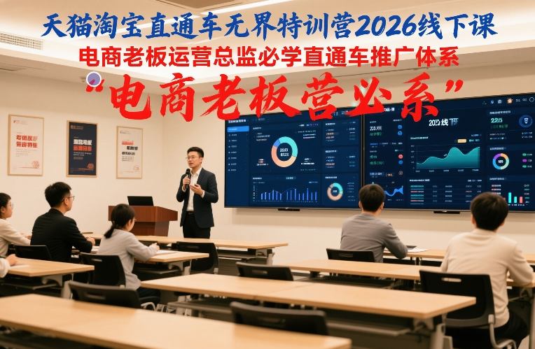 天猫淘宝直通车无界特训营2026线下课,电商老板运营总监必学直通车推广体系 天猫淘宝直通车无界特训营2026线下课,电商老板运营总监必学直通车推广体系