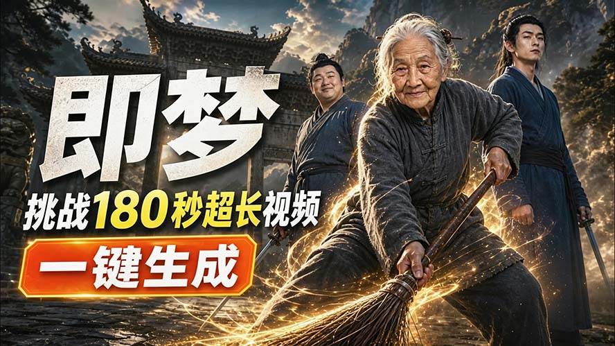 （20112期）即梦挑战180秒超长视频！一键生成3分钟电影？完整制作流程详细分享！-知行阁轻创网-分享网络赚钱项目-全网首发副业项目实操平台-副业创业项目网