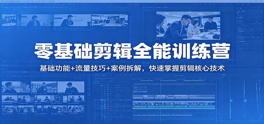 零基础剪辑全能训练营：基础功能+流量技巧+案例拆解，快速掌握剪辑核心技术-知行阁轻创网-分享网络赚钱项目-全网首发副业项目实操平台-副业创业项目网