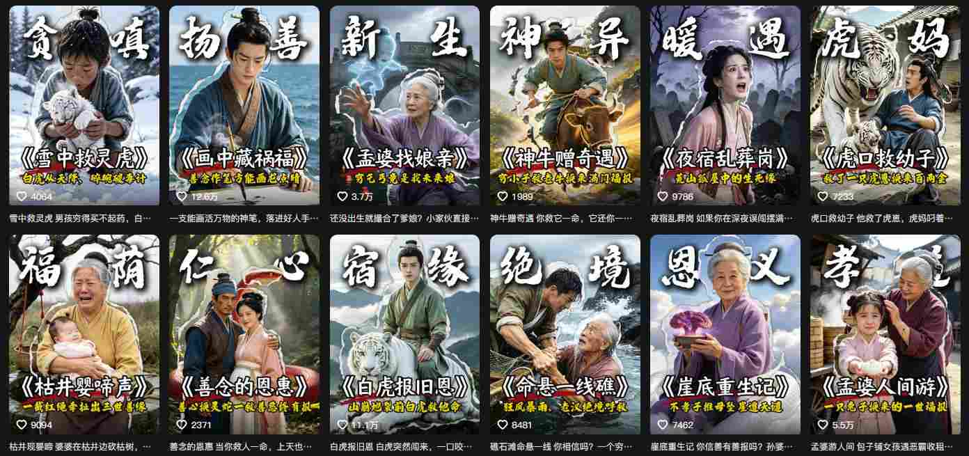 抖音67W粉丝博主的AI民间故事教学，从起号、文案、剪辑到多平台变现全流程，伙伴分成计划接广告等多种收益，月入1W+-知行阁轻创网-分享网络赚钱项目-全网首发副业项目实操平台-副业创业项目网