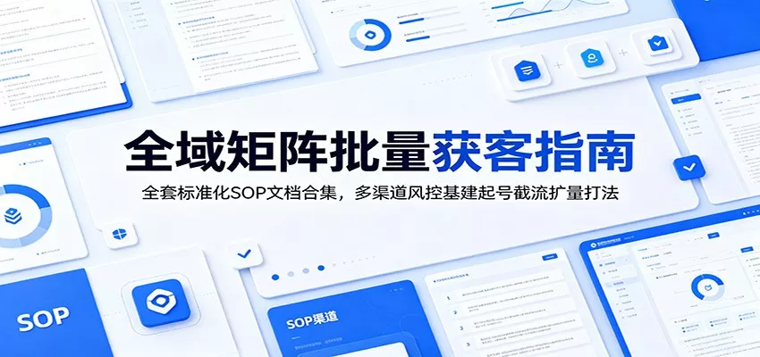 全域矩阵批量获客指南：全套标准化SOP文档合集，多渠道风控基建起号截流扩量打法-知行阁轻创网-分享网络赚钱项目-全网首发副业项目实操平台-副业创业项目网