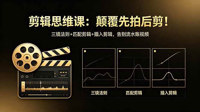 （18285期）剪辑思维课：颠覆先拍后剪！三镜法则+匹配剪辑+插入剪辑，告别流水账视频-知行阁轻创网-分享网络赚钱项目-全网首发副业项目实操平台-副业创业项目网