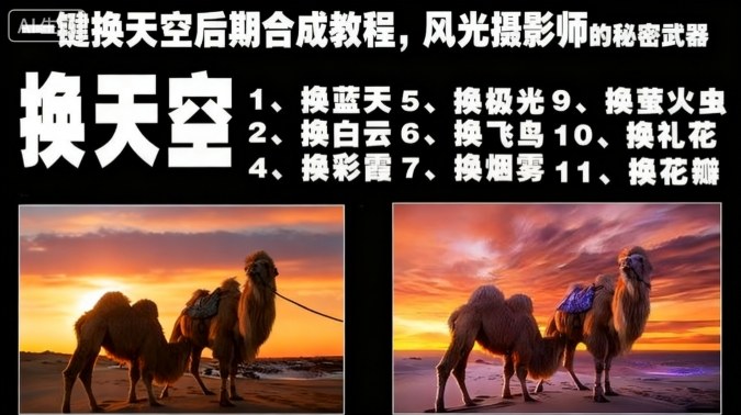 一键换天空后期合成教程，风光摄影师的秘密武器-知行阁轻创网-分享网络赚钱项目-全网首发副业项目实操平台-副业创业项目网