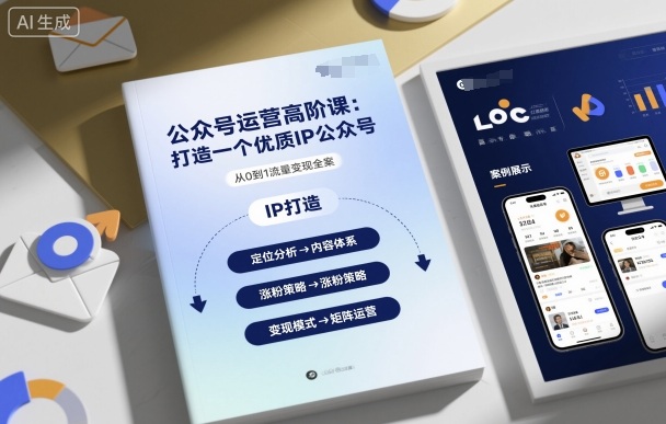 公众号运营高阶课，打造一个优质IP公众号-知行阁轻创网-分享网络赚钱项目-全网首发副业项目实操平台-副业创业项目网