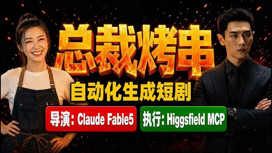 （19541期）《总裁烤串》真人短剧全自动诞生！Claude Fable5 当导演，Higgsfield MCP 执行！-知行阁轻创网-分享网络赚钱项目-全网首发副业项目实操平台-副业创业项目网