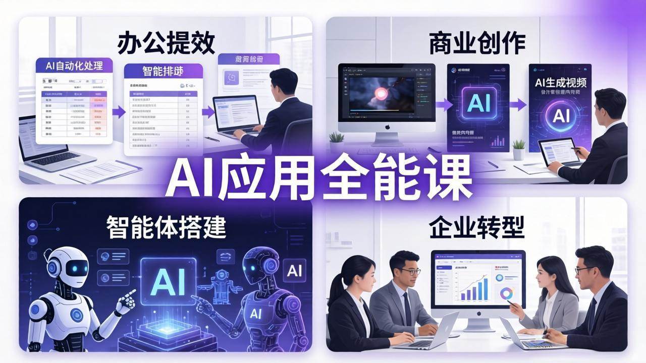 （18042期）AIGC 应用师全能课-更新：办公提效、商业创作、智能体搭建、企业转型，一站式学会AI应用-知行阁轻创网-分享网络赚钱项目-全网首发副业项目实操平台-副业创业项目网
