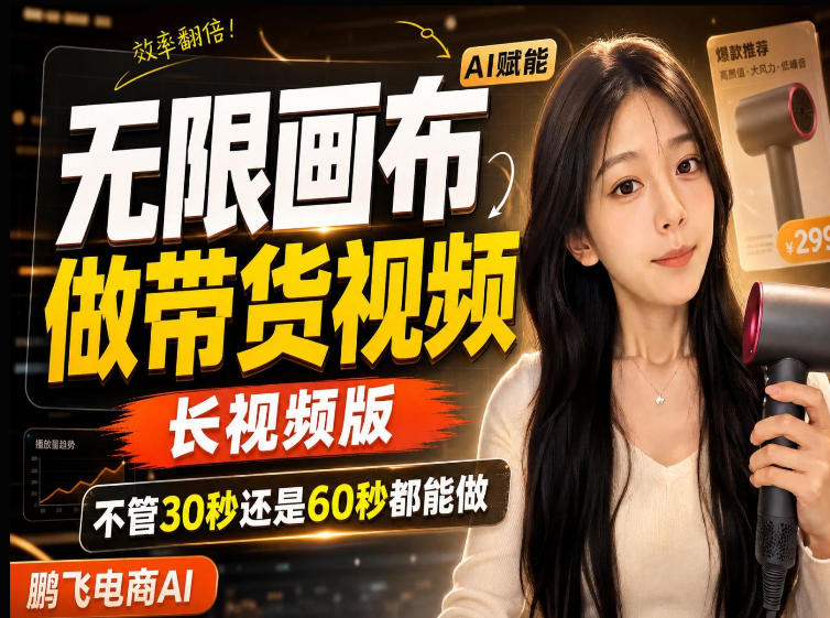 【保姆级教程】无限画布搭建长带货视频，拼接不翻车全程一致，小白跟着步骤也能上手-知行阁轻创网-分享网络赚钱项目-全网首发副业项目实操平台-副业创业项目网