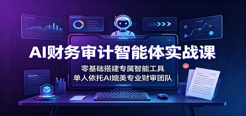 AI财务审计智能体实战课:零基础搭建专属智能工具,单人依托AI媲美专业财审团队-知行阁轻创网-分享网络赚钱项目-全网首发副业项目实操平台-副业创业项目网