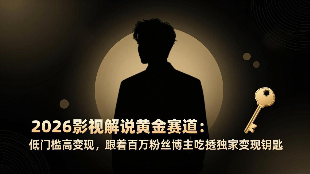 2026影视解说黄金赛道：低门槛高变现，跟着百万粉丝博主吃透独家变现钥匙-知行阁轻创网-分享网络赚钱项目-全网首发副业项目实操平台-副业创业项目网