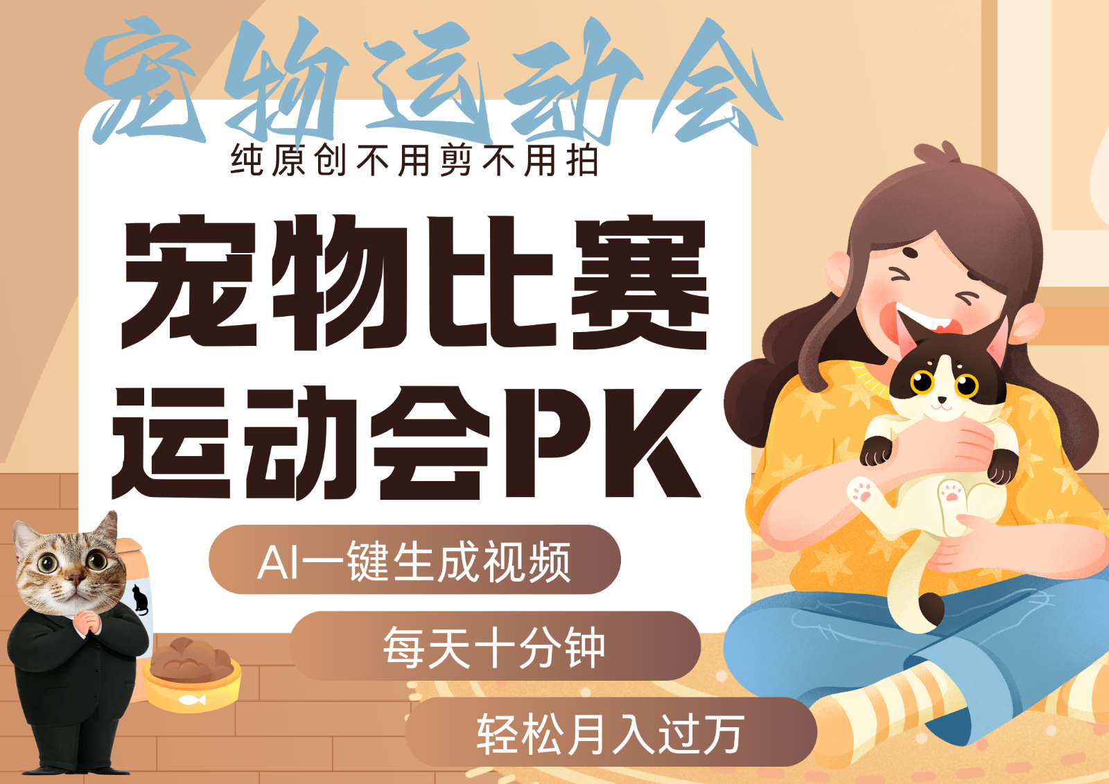 AI萌宠运动员跳水 射击 篮球 足球比赛 每天十分钟 附详细提示词文案库 代替做…-知行阁轻创网-分享网络赚钱项目-全网首发副业项目实操平台-副业创业项目网