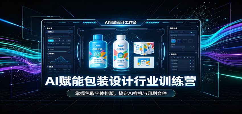 AI赋能包装设计行业训练营:掌握色彩字体排版,搞定AI样机与印刷文件-知行阁轻创网-分享网络赚钱项目-全网首发副业项目实操平台-副业创业项目网