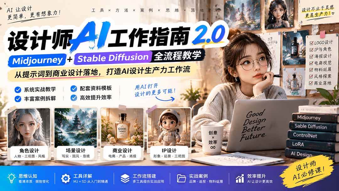 （20562期）《设计师AI工作指南 2.0》-无水印课：从思维落地，解锁 AI 设计生产力-知行阁轻创网-分享网络赚钱项目-全网首发副业项目实操平台-副业创业项目网
