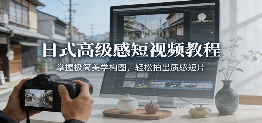 日式高级感短视频教程：掌握极简美学构图，轻松拍出质感短片-知行阁轻创网-分享网络赚钱项目-全网首发副业项目实操平台-副业创业项目网
