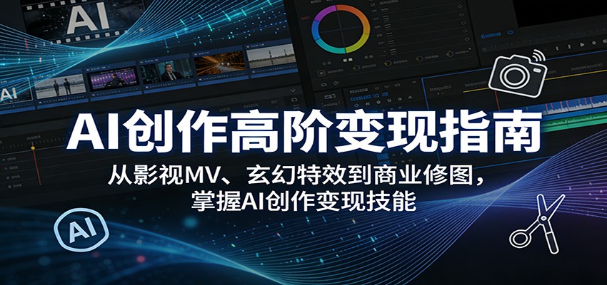 AI创作高阶变现指南：从影视MV、玄幻特效到商业修图，掌握AI创作变现技能-知行阁轻创网-分享网络赚钱项目-全网首发副业项目实操平台-副业创业项目网