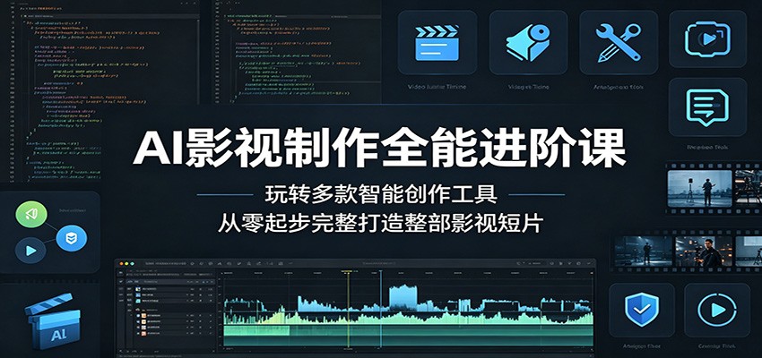 AI影视制作全能进阶课：玩转多款智能创作工具，从零起步完整打造整部影视短片-知行阁轻创网-分享网络赚钱项目-全网首发副业项目实操平台-副业创业项目网
