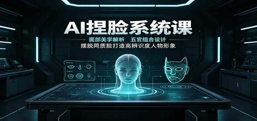 AI捏脸系统课:面部美学解析,五官组合设计,摆脱同质脸打造高辨识度人物形象-知行阁轻创网-分享网络赚钱项目-全网首发副业项目实操平台-副业创业项目网