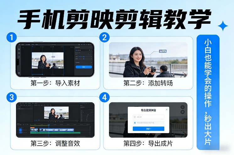 手机剪映剪辑教学，小白也能学会的操作，秒出大片-知行阁轻创网-分享网络赚钱项目-全网首发副业项目实操平台-副业创业项目网