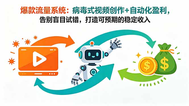 爆款流量系统:病毒式视频创作+自动化盈利,告别盲目试错,打造可预期的稳定收入-知行阁轻创网-分享网络赚钱项目-全网首发副业项目实操平台-副业创业项目网