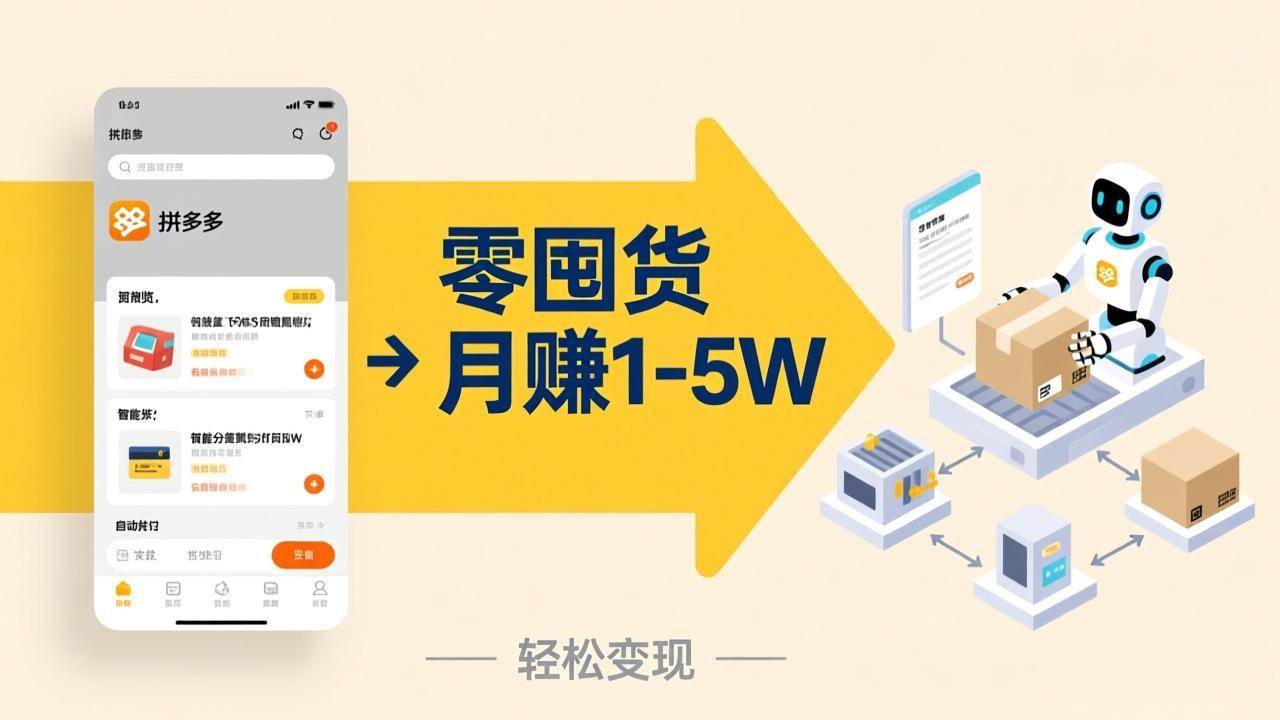 （17490期）不用囤货不用跑单！拼多多虚拟玩法，机器人管理发货和客服，帮你月赚 1-5W-知行阁轻创网-分享网络赚钱项目-全网首发副业项目实操平台-副业创业项目网