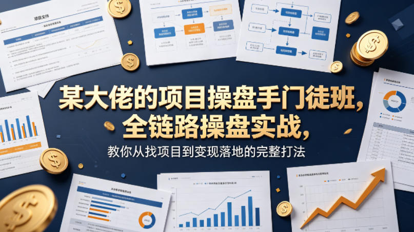 某大佬的项目操盘手门徒班，全链路操盘实战，教你从找项目到变现落地的完整打法-知行阁轻创网-分享网络赚钱项目-全网首发副业项目实操平台-副业创业项目网
