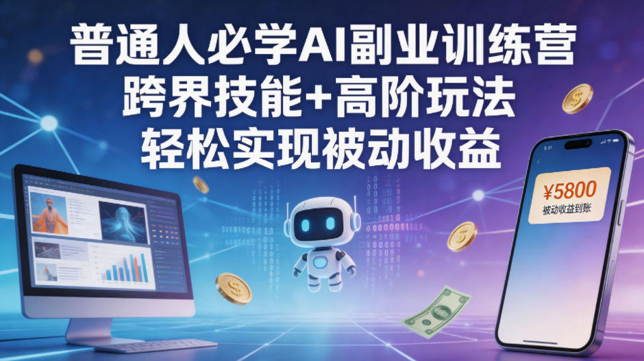 普通人必学AI副业训练营跨界技能+高阶玩法轻松实现被动收益-知行阁轻创网-分享网络赚钱项目-全网首发副业项目实操平台-副业创业项目网