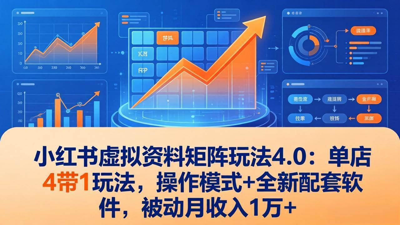 （17730期）小红书虚拟资料矩阵玩法4.0：单店4带1玩法，操作模式+全新配套软件，被动月收入1万+-知行阁轻创网-分享网络赚钱项目-全网首发副业项目实操平台-副业创业项目网