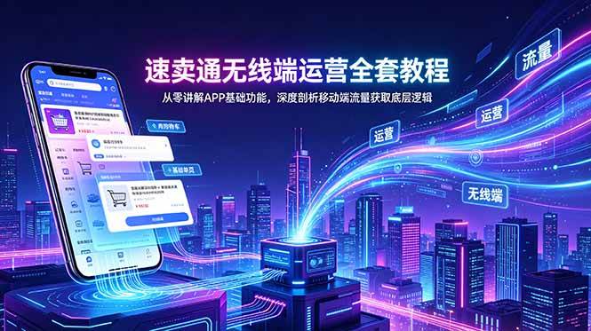 （18904期）速卖通无线端运营全套教程，从零讲解APP基础功能，深度剖析移动端流量获取底层逻辑-知行阁轻创网-分享网络赚钱项目-全网首发副业项目实操平台-副业创业项目网
